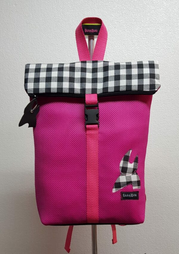 Mochila vichy magenta