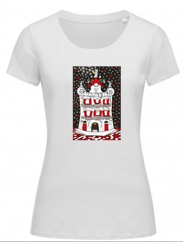 Camiseta Ayuntamiento de Blanco y rojo Mujer