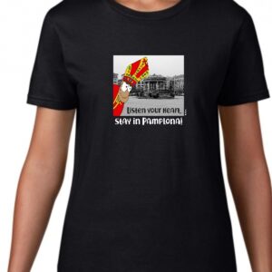 camiseta Stay in Pamplona negro, Mujer