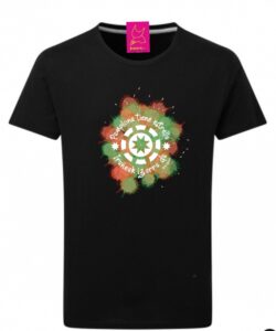 Camiseta acuarelas del kiosko sobre negro hombre