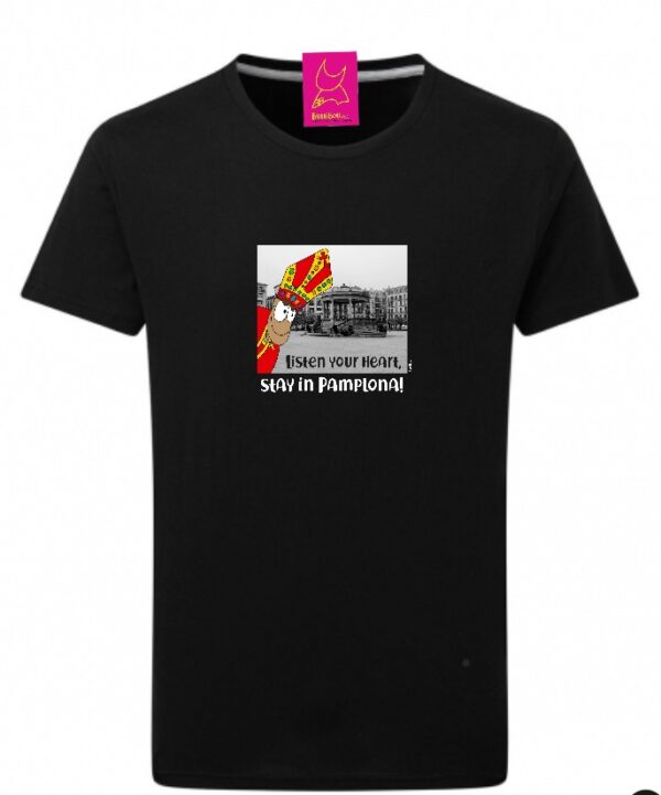 Camiseta Stay in Pamplona !negro Hombre